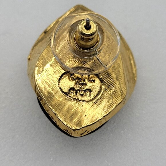 Kenneth J Lane Midnight Rose Black Clip-on Earrings KJL for Avon Clear Crystal - Picture 8 of 13